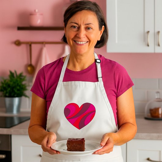 Abstraktes Herz fett Rot und Rosa Muster wirbeln Schürze