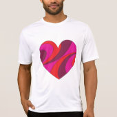 Abstraktes Herz fett Rot und Rosa Muster wirbeln T-Shirt (Vorderseite)