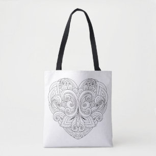 Abstraktes Herz-Gekritzel 2 Tasche