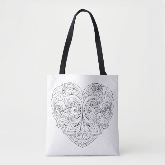 Abstraktes Herz-Gekritzel 2 Tasche (Vorderseite)
