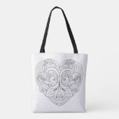 Abstraktes Herz-Gekritzel 2 Tasche (Rückseite)