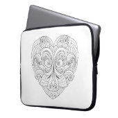 Abstraktes Herz-Gekritzel Laptopschutzhülle (Vorderseite Links)