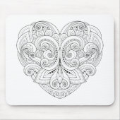 Abstraktes Herz-Gekritzel Mousepad (Vorne)