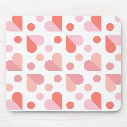 Abstraktes Herz Geometrisches Muster Mousepad (Vorne)