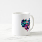 Abstraktes Herz Kaffeetasse (VorderseiteRechts)