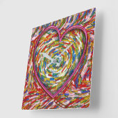 Abstraktes Herz - Kreislauf Sprinkles Liebe Quadratische Wanduhr (Winkel)