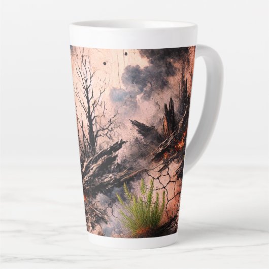 Abstraktes Herz Latte Tasse - Elegantes Design (Rechte Ecke)