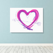 Abstraktes Herz lila und rosa Leinwanddruck (Insitu (Holzboden))
