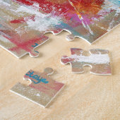Abstraktes Herz - Malerei Rosa Blau Puzzle (Seite)