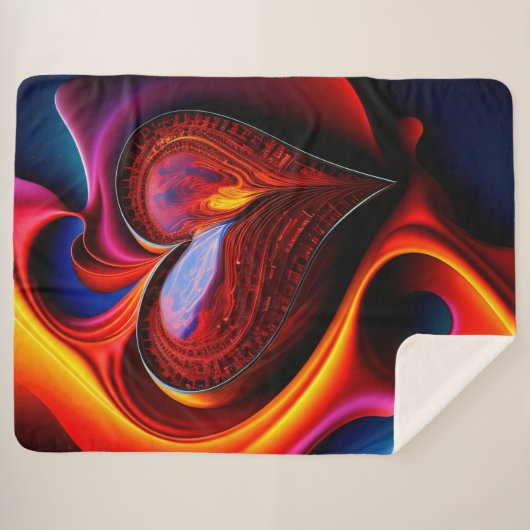 Abstraktes Herz Sherpadecke (Vorderseite (Horizontal))