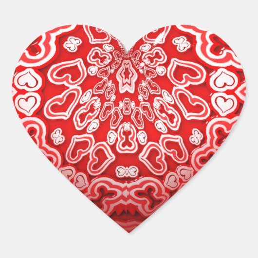 Abstraktes Herz Valentinstag Herz-Aufkleber (Vorderseite)