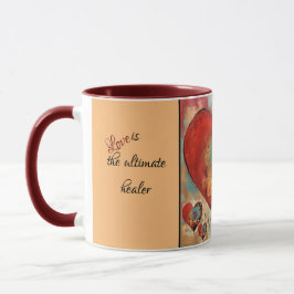 Abstraktes Herzdesign mit Text Valentins Tasse