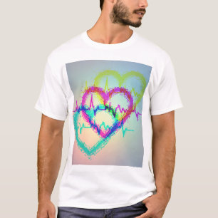 Abstraktes Herzdesign T-Shirt