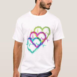 Abstraktes Herzdesign T-Shirt