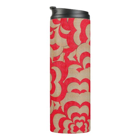 Abstraktes Herzdesign. Valentinstag Thermosbecher (Nach rechts gedreht)