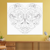 Abstraktes Herzdoodle 6 Leinwanddruck (Insitu (Wohnzimmer))