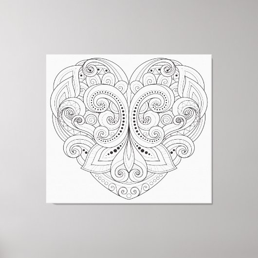 Abstraktes Herzdoodle 6 Leinwanddruck (Vorderseite)