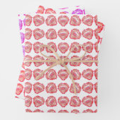 Abstraktes Herzkunstmuster eines abgeschirmten Edg Geschenkpapier Set (Beispiel)