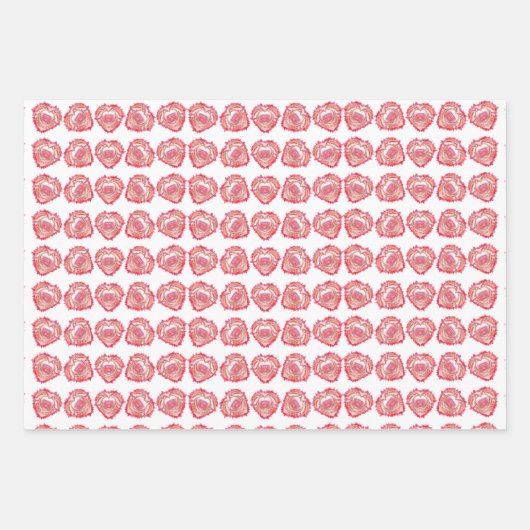 Abstraktes Herzkunstmuster eines abgeschirmten Edg Geschenkpapier Set (Vorderseite)