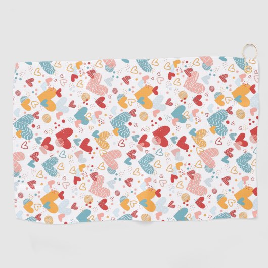 Abstraktes Herzmuster Badehandtuch Golfhandtuch (Horizontal)