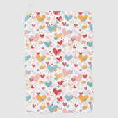 Abstraktes Herzmuster Badehandtuch Golfhandtuch (Vorderseite)