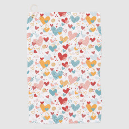 Abstraktes Herzmuster Badehandtuch Golfhandtuch