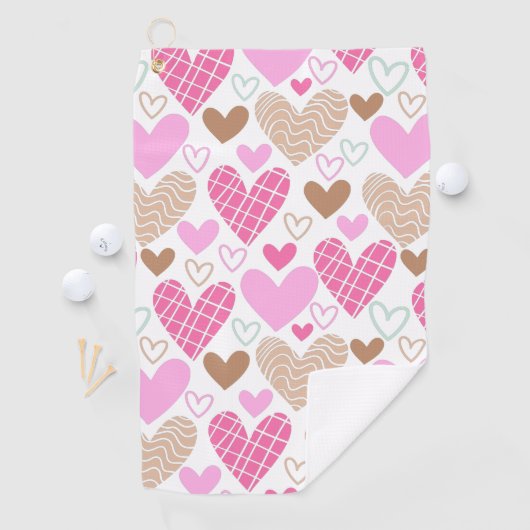 Abstraktes Herzmuster Badehandtuch Golfhandtuch (Insitu)