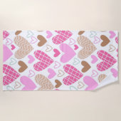 Abstraktes Herzmuster Badehandtuch Strandtuch (Vorderseite)