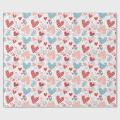 Abstraktes Herzmuster Geschenkpapier (Flach)