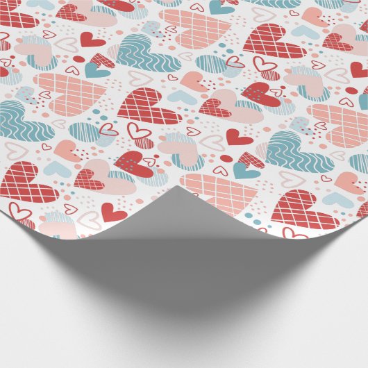 Abstraktes Herzmuster Geschenkpapier (Ecke)