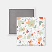 Abstraktes Herzmuster Magnet (Vorderseite/Rückseite)