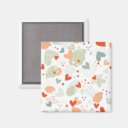 Abstraktes Herzmuster Magnet (Vorderseite/Rückseite)