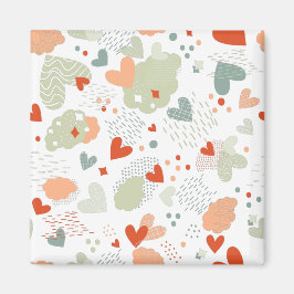 Abstraktes Herzmuster Magnet