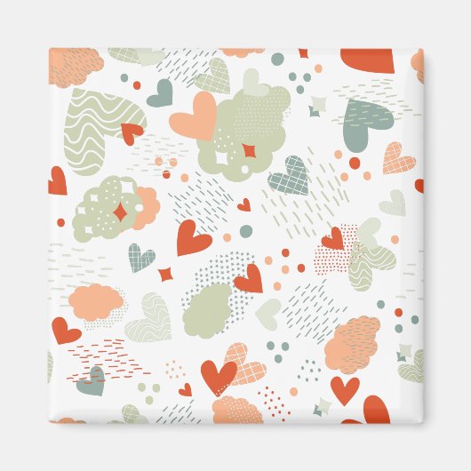 Abstraktes Herzmuster Magnet (Vorne)