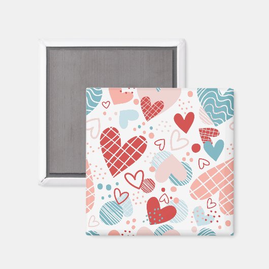 Abstraktes Herzmuster Magnet (Vorderseite/Rückseite)