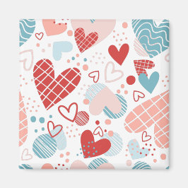 Abstraktes Herzmuster Magnet