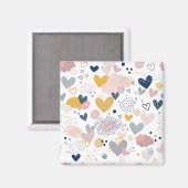 Abstraktes Herzmuster Magnet (Vorderseite/Rückseite)