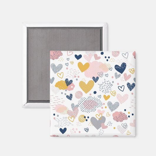 Abstraktes Herzmuster Magnet (Vorderseite/Rückseite)