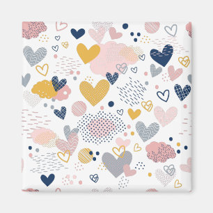 Abstraktes Herzmuster Magnet