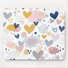 Abstraktes Herzmuster Mousepad