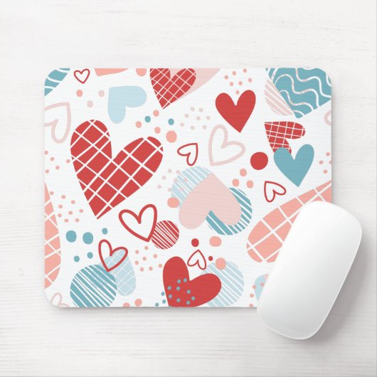 Abstraktes Herzmuster Mousepad (Mit Mouse)