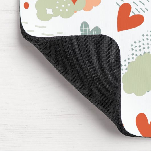 Abstraktes Herzmuster Mousepad (Ecke)