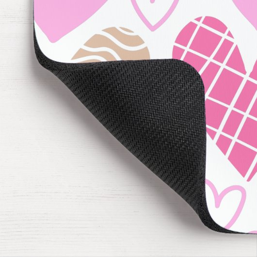 Abstraktes Herzmuster Mousepad (Ecke)