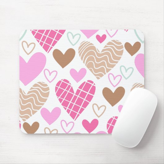 Abstraktes Herzmuster Mousepad (Mit Mouse)