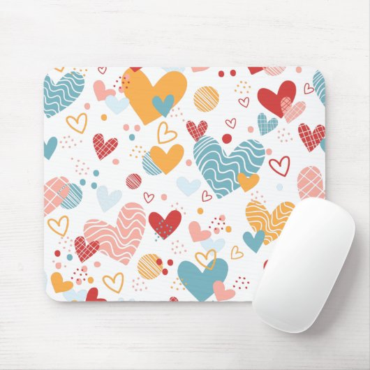 Abstraktes Herzmuster Mousepad (Mit Mouse)