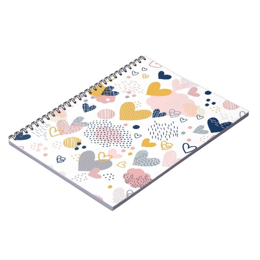 Abstraktes Herzmuster Notizblock (Linke Seite)