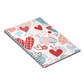 Abstraktes Herzmuster Notizblock (Rechte Seite)