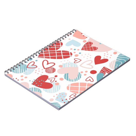 Abstraktes Herzmuster Notizblock (Linke Seite)
