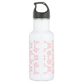 Abstraktes Herzmuster Trinkflasche (Rückseite)