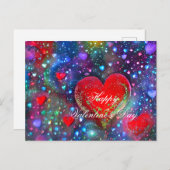 Abstraktes Herzvalentin Postkarte (Vorne/Hinten)